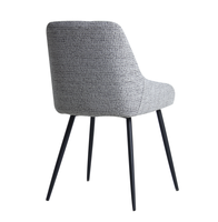 Chaises de salle à manger modernes avec pieds en métal, tissu gris en lin imperméable, rembourrées, non pliables, marque SXT, meubles de salon pour la maison