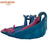 Toboggan aquatique gonflable, château gonflable combiné, doubles toboggans avec piscine à éclaboussures, parc aquatique gonflable, toboggan gonflable pour la cour