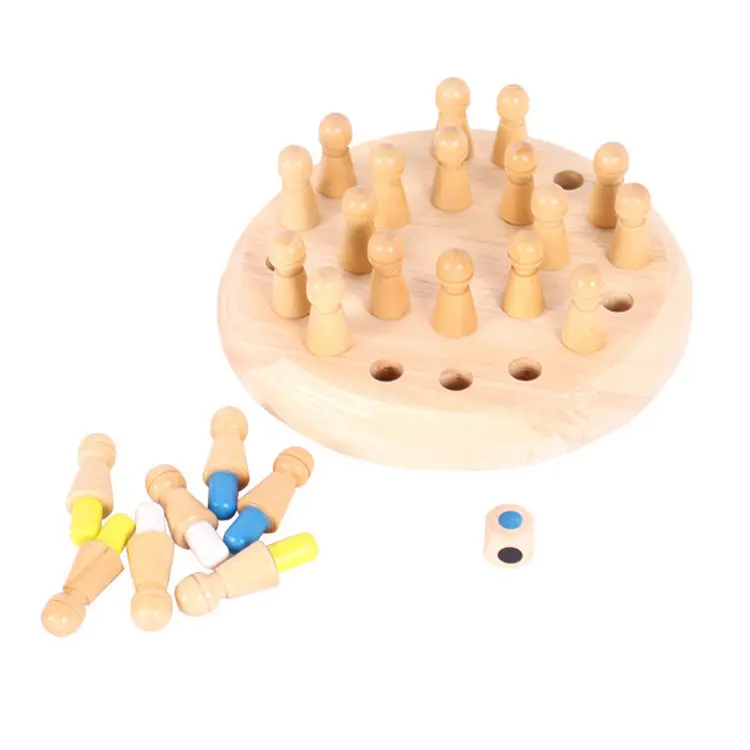 Brinquedo Educativo cedo Jogos Combinando Memória De Madeira Xadrez Memória De Madeira Palitos de Fósforo Colorido