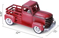 Camión Metálico Rojo Clásico, Juego de Regalo de Estilo Antiguo para Entusiastas de Autos Clásicos, Decoración para el Hogar con Diseño Clásico