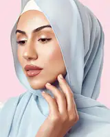 Écharpe en mousseline de soie épaisse pour femmes, hijab musulman, en crêpe, tissu doux, de haute qualité, mode coréenne