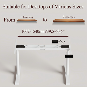 PRORIALS Cadre de bureau assis-debout électrique pour salle de jeux, double moteur, <span class=keywords><strong>deux</strong></span> niveaux, colonne ovale, stable - Product Image 6