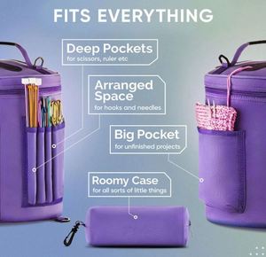 Free Sample Hot Sales Durable Knitting and <b>Crochet</b> Organizer with Needle Case Yarn <b>Crochet</b> <b>Storage</b> Tote <b>Bag</b> Yarn <b>Storage</b> - Product Image 4