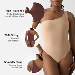 SK1250 tuta da Yoga per il controllo della pancia in tinta unita <span class=keywords><strong>monospalla</strong></span> sportiva tuta da Fitness con quattro fibbie - Product Image 4