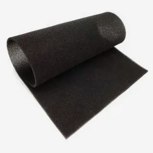 Hot Sale Dual Effect Of Purification And Flame Retardant Activated Carbon Mesh Sponge Roll Carbon Soaked Foam PU Sponge 5mm