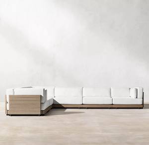 خشب ساج حديث للأماكن الخارجية ، مقاوم للماء والأشعة تحت البنفسجية ، أثاث حدائق من الخشب الصلب الصم ، لساحات الحدائق والفنادق - Product Image 4