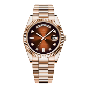 Corgeut Luxury Men's <b>Mechanical</b> <b>Watch</b> High Quality 36mm Sapphire Glass Diamond Diver Automatic Calendar Stainless Steel Analog - Product Image 4