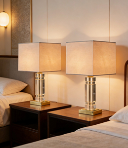 Роскошная настольная лампа с хрустальной колонной K9, золотистая металлическая основа, прикроватная лампа для спальни, гостиной, отеля, настольная лампа с тканевым абажуром - Product Image 4