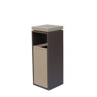 Conteneur à déchets rectangulaire en métal de grande taille pour extérieur, poubelle de jardin, poubelle de rue, bac à ordures commercial en acier
