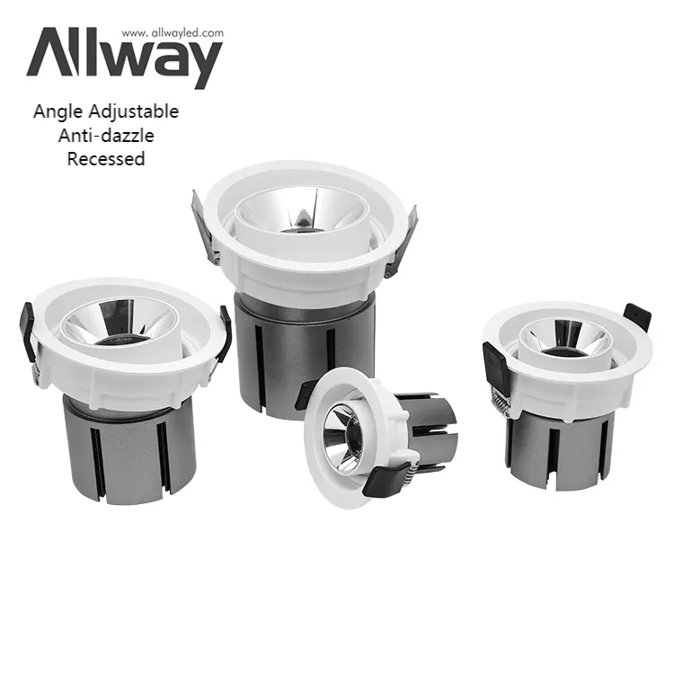 Allway 라운드 프레임 Downlights SKD 고정 장치 호텔 캐비닛 홈 오피스 Recessed Led 다운 그릴 조명 주택