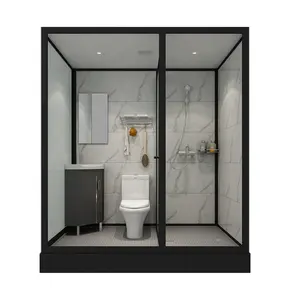 Новый дизайн Гибкий душ и туалет интегрированный блок портативный сборный ванная комната все в одной ванной алюминиевый полный комплект