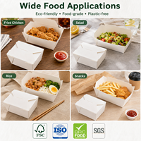 Boîte à lunch jetable en carton kraft pliable pour la restauration à emporter, personnalisation du logo disponible