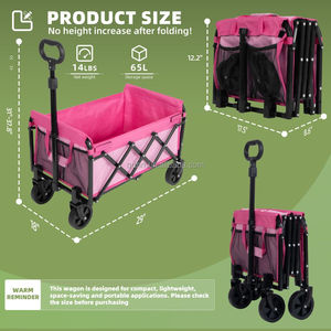 Chariot de jardin pliable compact et robuste pour l'extérieur, la plage et le camping - Product Image 4