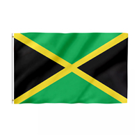Drapeau Jamaïcain en polyester 100% imperméable et durable, imprimé, 3x5 pieds, avec support en aluminium, personnalisable – Offre Spéciale