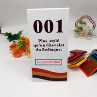 Présentoir de table en acrylique en forme de V pour nom de bureau, plaque signalétique de réception, idéal pour tables de salle à manger et cartes nominatives
