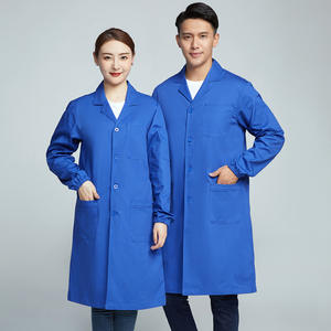 เสื้อโค้ทใส่ทำงานแขนยาวเสื้อโค้ทแล็ปแบบติดกระดุมด้านหน้าสำหรับทุกเพศ - Product Image 4