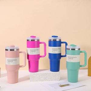 Vaso Térmico Quencher H2.0 con Asa y Pajita, 40oz, Compatible para Viajes |   Vaso Aislado de Acero Inoxidable |   Libre de BPA - Product Image 1