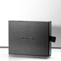Boîtes coulissantes de luxe personnalisées 2025 avec logo en relief et finition texturée |   Emballage cadeau rigide noir pour bijoux, cosmétiques