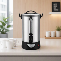 Urne à café pour hôtels et traiteurs, 50 tasses, en acier inoxydable 304, chauffe-eau électrique avec fonction maintien au chaud, 950W