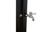 Douche de jardin de luxe Cyen 40L avec pommeau de pluie, style portail, douche solaire pour vie hors réseau