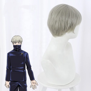 Peluca de Anime <span class=keywords><strong>Jujutsu</strong></span> Kaisen al por Mayor, Color Gris Té, 30 cm, Peluca de Toge <span class=keywords><strong>Inumaki</strong></span> para Cosplay, Cabello Sintético Resistente al Calor - Product Image 4