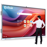 Tableau blanc interactif Cuhub 86 pouces Android 14 avec 40 points de contact, caméra 48MP, stylet/tactile 4K, utilisation bureau/école