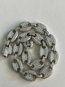 Pulseras de Eslabones Guc Ci de Aleación Unisex con Cierre de Caja, Joyería de Boda de Moda al por Mayor, Estilo Hip Hop Lujoso, 8mm de Ancho, 5ct, 19g - Product Image 3