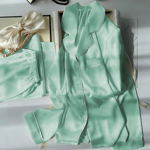 Mùa hè mới đến phụ nữ thoải mái áo khoác ngoài màu rắn phim hoạt hình dễ thương in đồ ngủ - Product Image 4