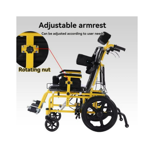 Kursi roda Manual, kursi roda ringan baja karbon tinggi dapat dilipat untuk rehabilitasi rumah tangga dan terapi fisik untuk dinonaktifkan - Product Image 6