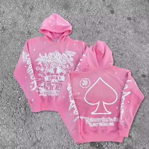 Sudadera con Capucha para Hombre, de Alta Calidad, 400gsm, 100% Algodón, con Estampado Gráfico Digital Personalizado, Lavado Ácido, Estilo Desgastado, Corte Cuadrado, en Oferta - Product Image 3