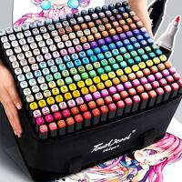Stylo marqueur artistique à double embout à base d'huile alcoolisée, multicolores, ensemble de cadeaux pour enfants, stylo marqueur permanent