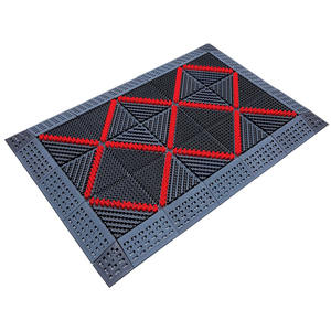 Paillasson d'entrée d'extérieur à emboîtement robuste Rouge Gris - Product Image 2