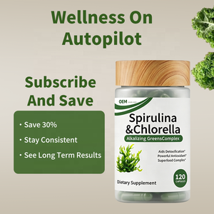 Capsules de spiruline en gros, marque privée OEM, antioxydant, soutien immunitaire, spiruline biologique, complément de chlorelle pour hommes et femmes - Product Image 4