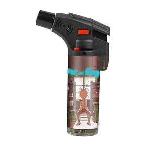 TECHNO a prueba de viento potente butano recargable llama azul ODM logotipo personalizado Encendedor Jet Slant antorcha encendedor para cigarrillo - Product Image 2