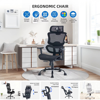 Haute qualité à la mode réglable exécutif inclinable bureau maison maille chaise dossier haut maille chaise ergonomique