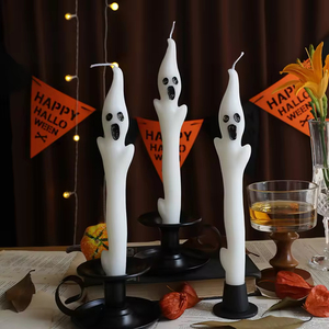 Custom Halloween Edition Ghost <b>Candle</b> Long <b>Candle</b> Party Decoration Handmade Creative Aromatherapy <b>Taper</b> Scented <b>Candle</b> - Product Image 1