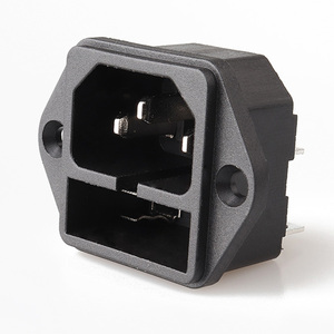 LZ-14-F1 розетка 10A 250 В 3P с фланцем для крепления одного предохранителя Iec C14 для ЕС, стандарта Великобритании, изготовлена из медного нейлона - Product Image 5