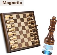 Jeu d'échecs magnétique 2 en 1 et dames chinoises, plateau en bois de 13 pouces avec tiroir de rangement, 72 billes de verre 6 couleurs, 2 reines supplémentaires