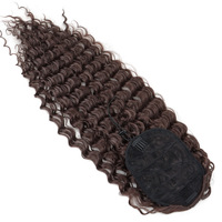 Extension de queue de cheval synthétique Deep Wave Clip-in avec cordon de serrage Boucles longues pour les styles de cheveux bouclés