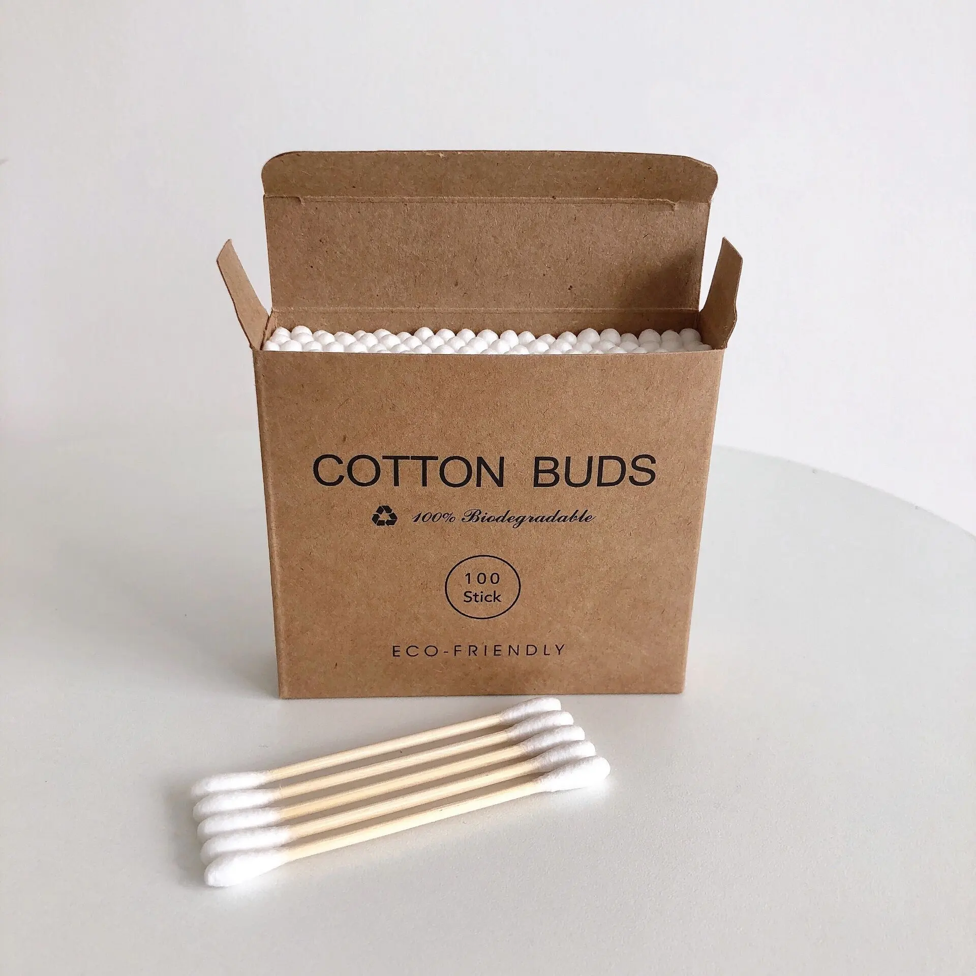Zero Waste Eco Friendly Ear Swabs 100pcs Bamboo Cotton Buds Wooden Cotton Swabs Double Tipped