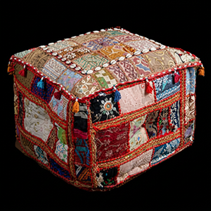 Meilleure qualité de bohème indien poufs tabourets fait à la main design traditionnel tissu de luxe-pour les grossistes - Product Image 1