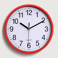 Reloj de Pared Redondo de Plástico de 25 cm (10 Pulgadas) con Color Inyectado, Silencioso, Moderno, Decoración para el Hogar, Gran Venta