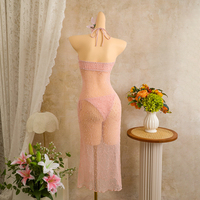 Nouvelle Robe Longue Unie de Plage et de Resort, Ensemble Bikini Sexy à Bretelles Fines et Paillettes