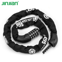 Candado de Cadena con Combinación de 5 Dígitos Jinjian OEM 2026, Superventas, para Bicicleta y Motocicleta, Portátil y Reajustable, para Motocicleta, Bicicleta y Scooter