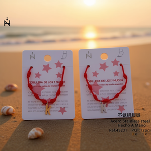 Tobillera de acero inoxidable con siete nudos y letra K, joyería de moda para mujer - Product Image 3