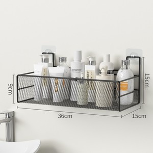 Bathroom Self Adhesive Wall Shelf Organizer Rack Iron Hanging Storage <strong>Shelving</strong> <strong>Mesh</strong> Storage Hanging Basket - Product Image 4
