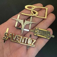 Etiquetas Metálicas Personalizadas con Logotipo para Bolsos, Placas de Metal con Nombre Estampado para Bolsos de Mano, Aleación de Zinc