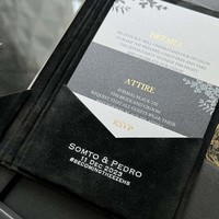 Cartes d'invitation de mariage Kpop personnalisées en gros, motif Ange Amour, finition velours acrylique, impression sérigraphiée, sensation haut de gamme