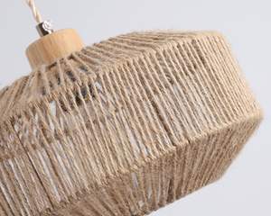 Lampe suspendue tissée côtière avec abat-jour <span class=keywords><strong>en</strong></span> corde de chanvre fait à la main interrupteur à intensité variable panier naturel lampe suspendue pour décor - Product Image 4