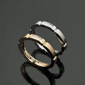 Anillo de pareja de diamantes cuadrados de varias secciones de moda de lujo forma de mariposa celebrante de Internet regalo de joyería personalizado - Product Image 6